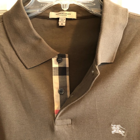 burberry long sleeve polo mens